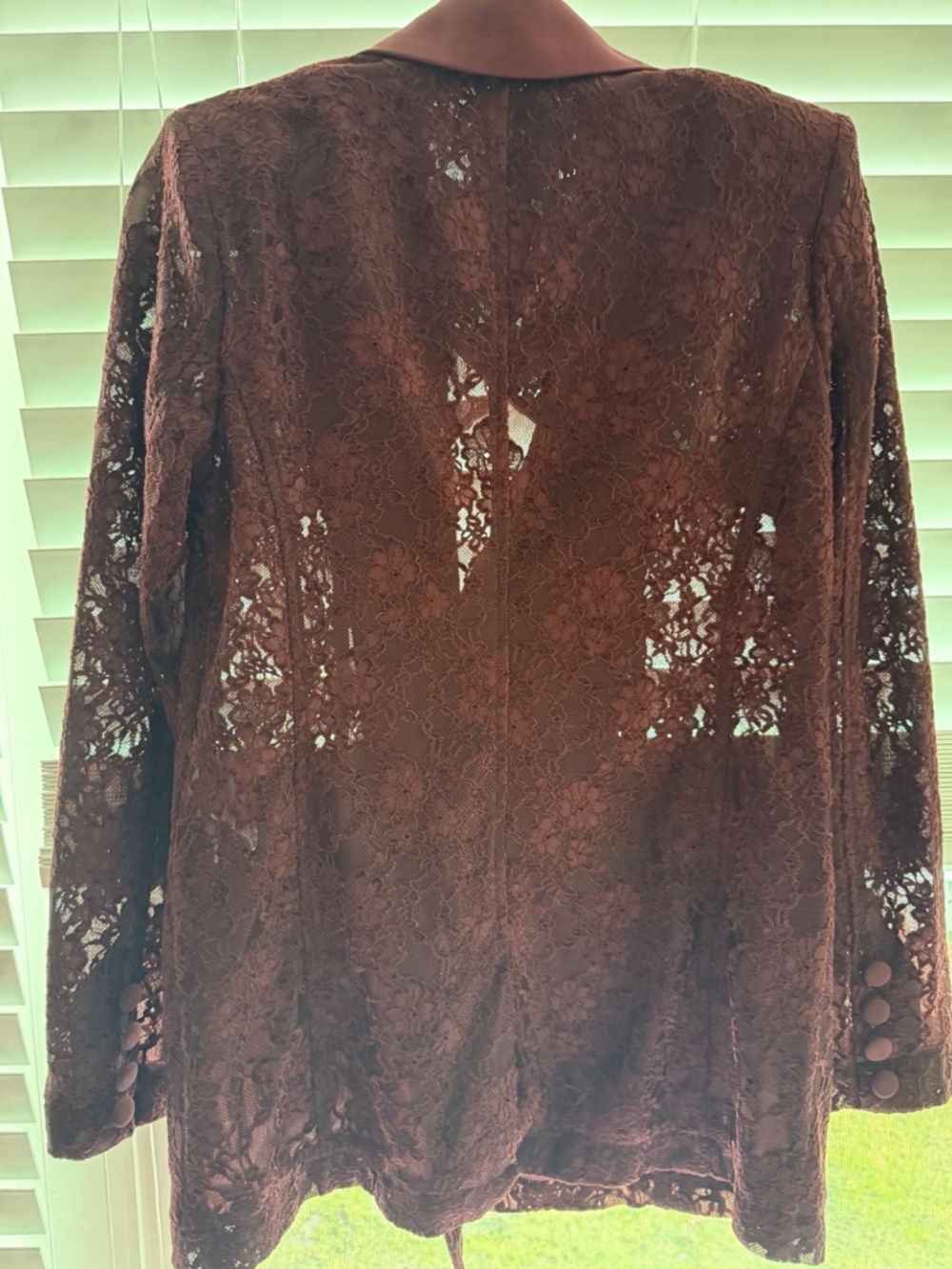 NWT Avec Les Filles Burgundy Lace Tuxedo Blazer XS - Picture 5 of 8